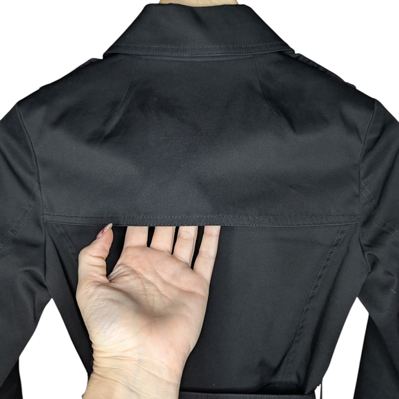 Banana Republic Petite XS Black Classic Trench Coat Belted Tailored - Picture 11 of 14